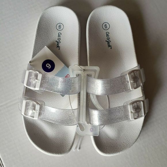 Cat & Jack Marlo Blown EVA Footbed Sandals White 1 - Picture 4 of 4